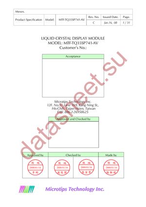 MTF-TQ35SP741-AV datasheet  